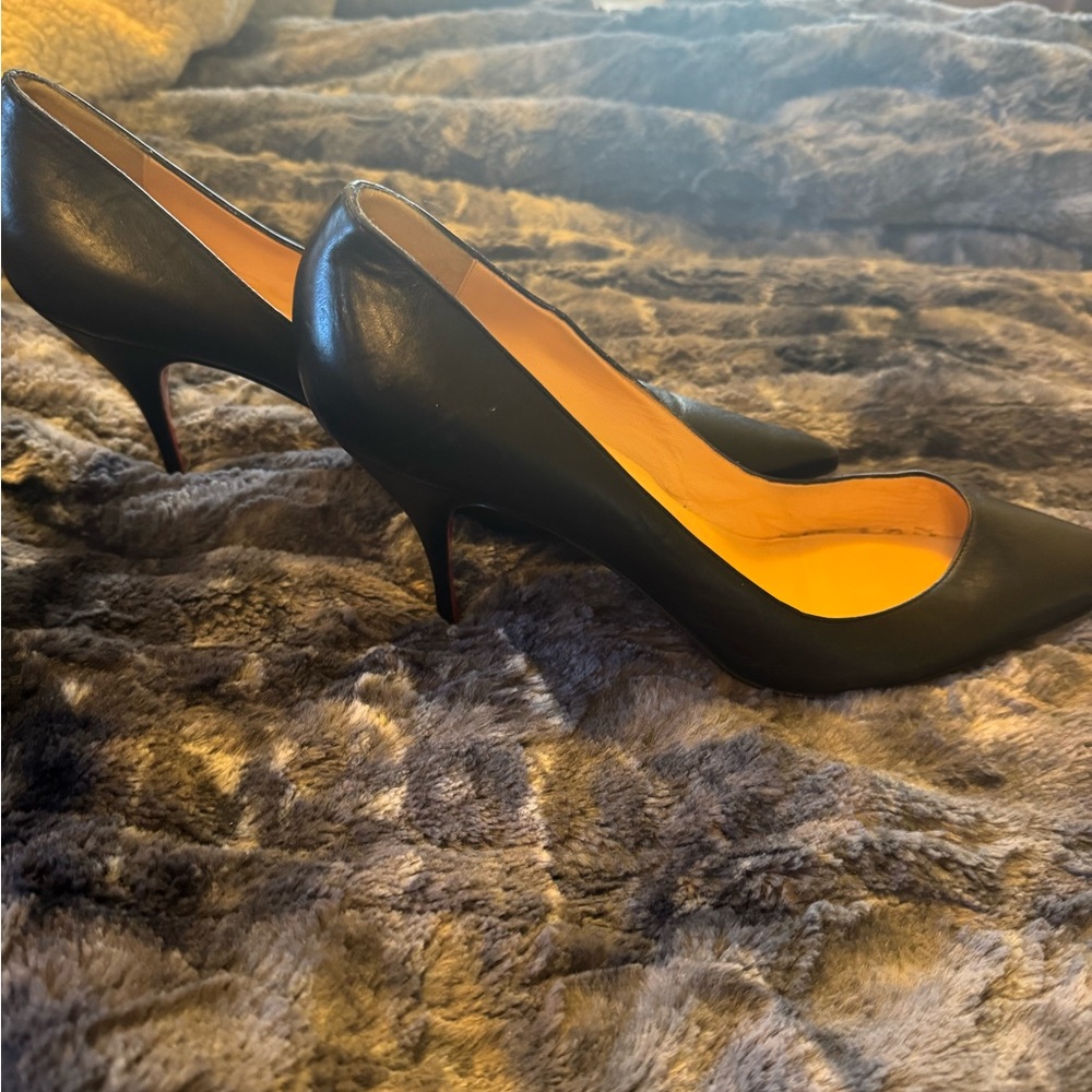 Christian Louboutin Black Leather Heels Sz 42